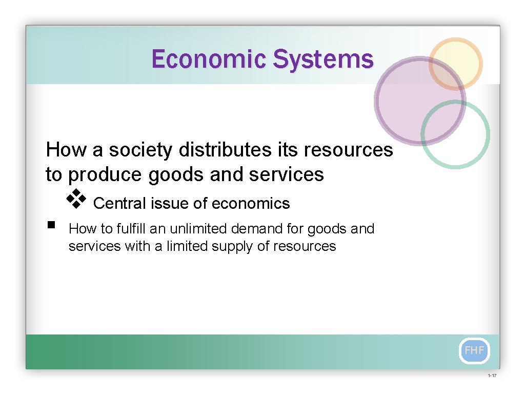 Economic Systems How a society distributes its resources to produce goods and services §