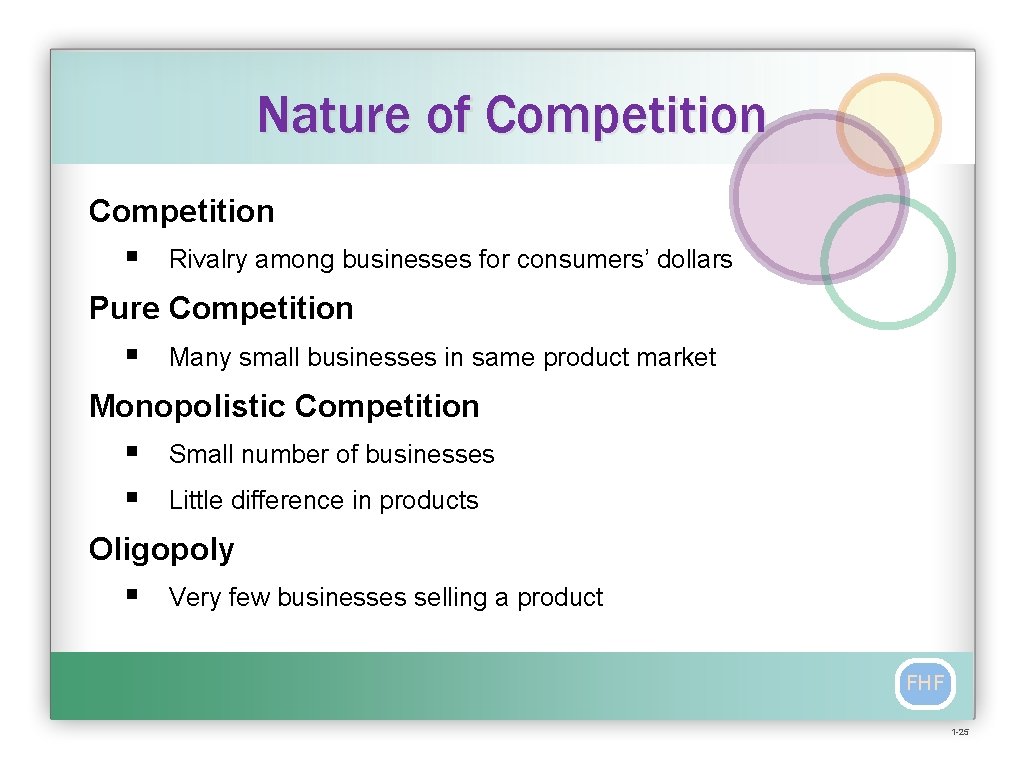 Nature of Competition § Rivalry among businesses for consumers’ dollars Pure Competition § Many