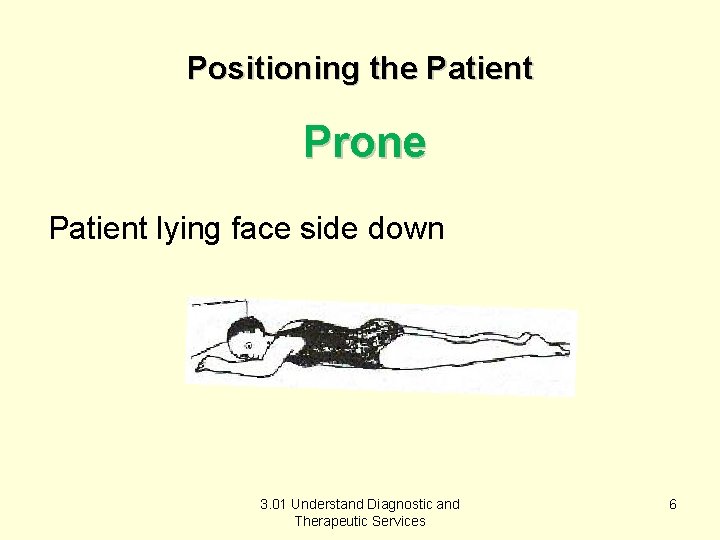 Positioning the Patient Prone Patient lying face side down 3. 01 Understand Diagnostic and Positioning the Patient Prone Patient lying face side down 3. 01 Understand Diagnostic and
