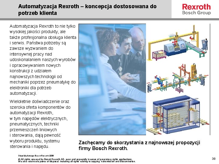 Automatyzacja Rexroth – koncepcja dostosowana do potrzeb klienta Automatyzacja Rexroth to nie tylko wysokiej