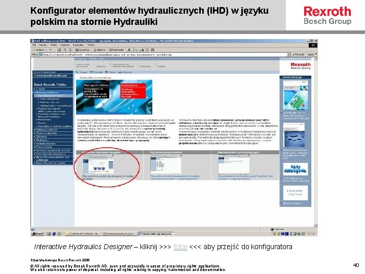 Konfigurator elementów hydraulicznych (IHD) w języku polskim na stornie Hydrauliki Interactive Hydraulics Designer –
