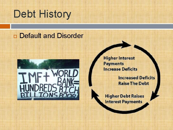 Debt History Default and Disorder 