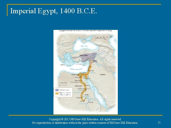 Imperial Egypt, 1400 B. C. E. Copyright © 2015 Mc. Graw-Hill Education. All rights