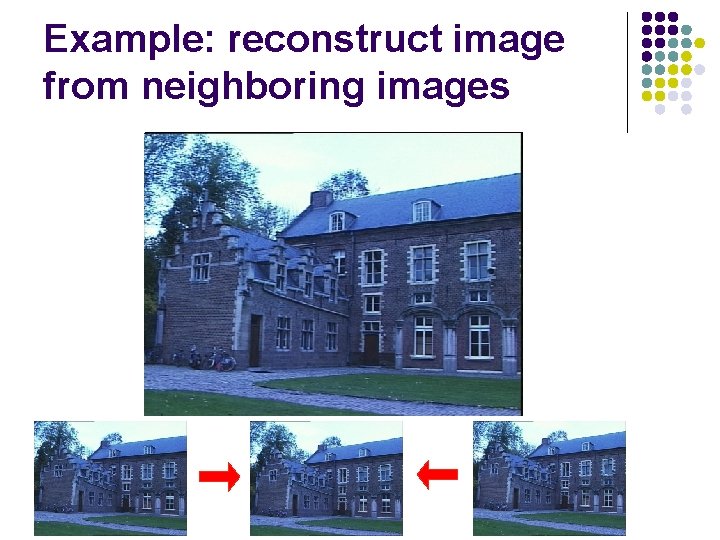 Example: reconstruct image from neighboring images 
