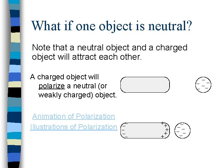 What if one object is neutral? Note that a neutral object and a charged
