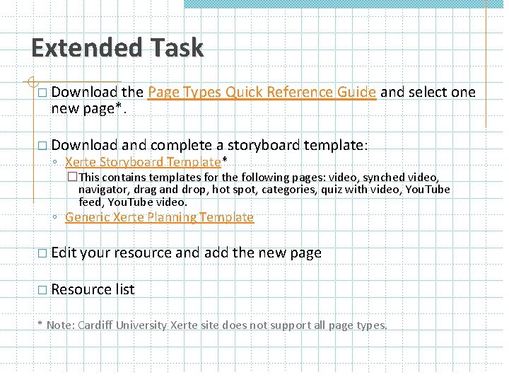 Extended Task � Download the Page Types Quick Reference Guide and select one new