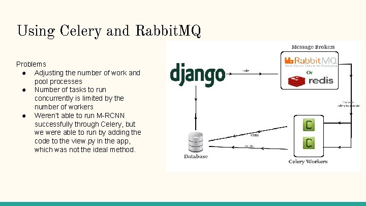 Using Celery and Rabbit. MQ Problems ● Adjusting the number of work and pool