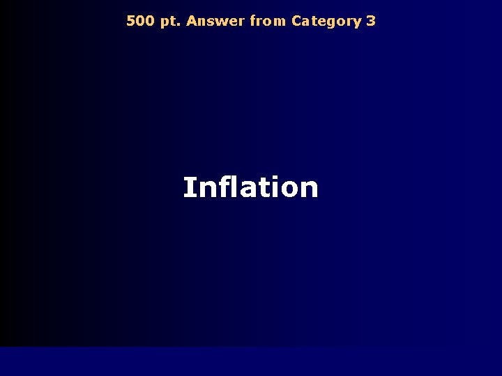 500 pt. Answer from Category 3 Inflation 