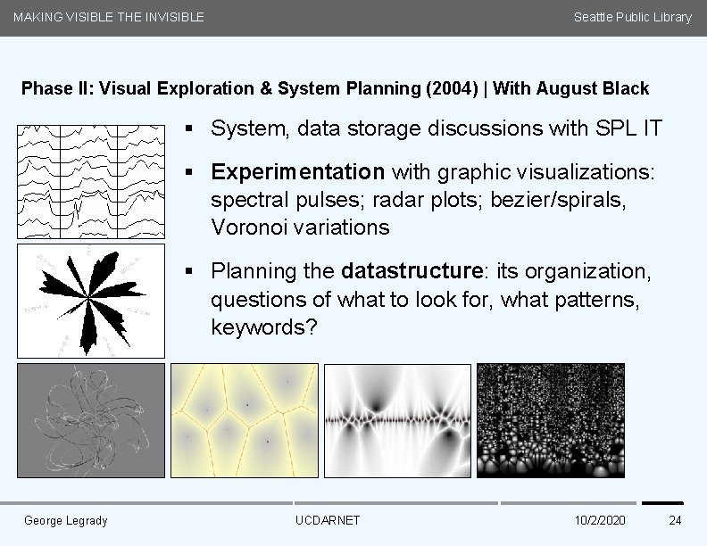 MAKING VISIBLE THE INVISIBLE Seattle Public Library Phase II: Visual Exploration & System Planning