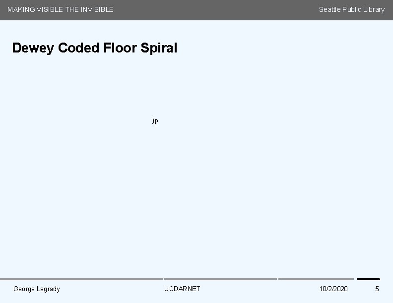 MAKING VISIBLE THE INVISIBLE Seattle Public Library Dewey Coded Floor Spiral . jp Media