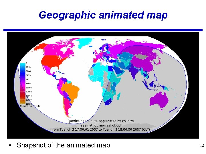 Geographic animated map • Snapshot of the animated map 12 