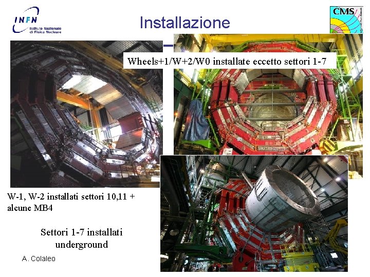 Installazione Wheels+1/W+2/W 0 installate eccetto settori 1 -7 W-1, W-2 installati settori 10, 11