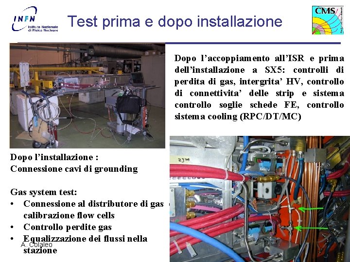 Coupling Test prima e dopo installazione Dopo l’accoppiamento all’ISR e prima dell’installazione a SX