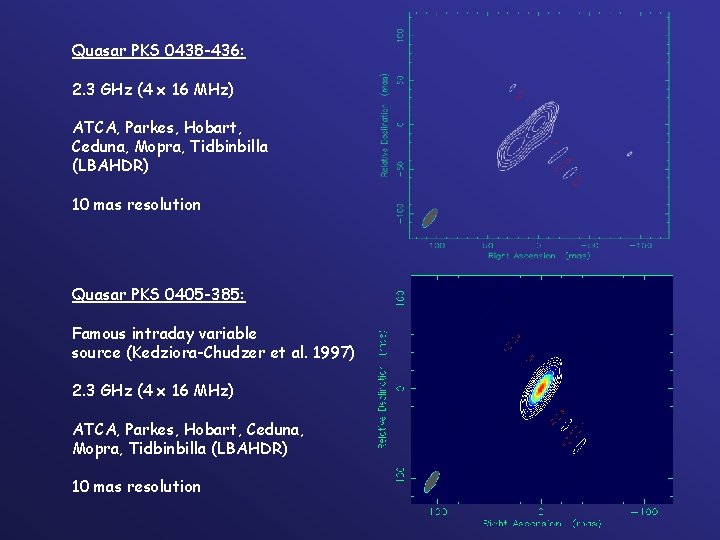 Quasar PKS 0438 -436: 2. 3 GHz (4 x 16 MHz) ATCA, Parkes, Hobart,