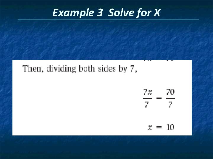 Example 3 Solve for X 