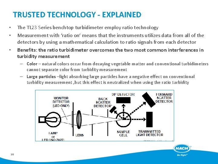 TRUSTED TECHNOLOGY - EXPLAINED • • • The TL 23 Series benchtop turbidimeter employ