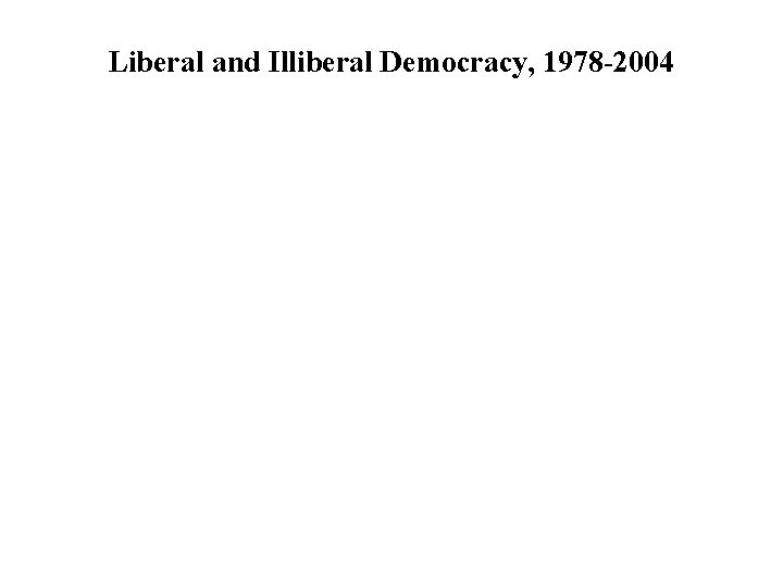 Liberal and Illiberal Democracy, 1978 -2004 