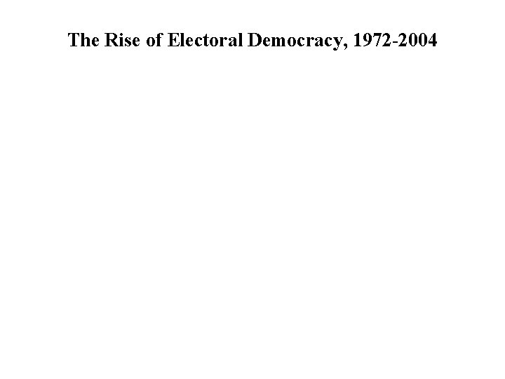 The Rise of Electoral Democracy, 1972 -2004 