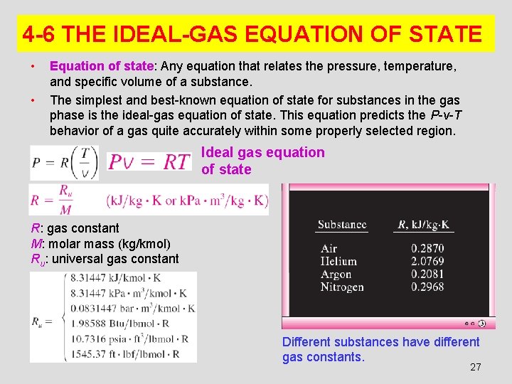 4 -6 THE IDEAL-GAS EQUATION OF STATE • • Equation of state: Any equation