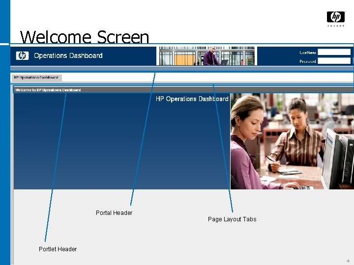 Welcome Screen Portal Header Page Layout Tabs Portlet Header 4 