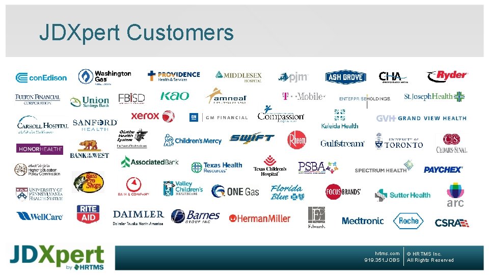 JDXpert Customers hrtms. com 919. 351. JOBS © HRTMS Inc. All Rights Reserved 