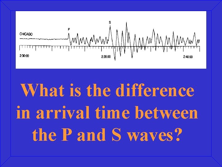 What is the difference in arrival time between the P and S waves? 