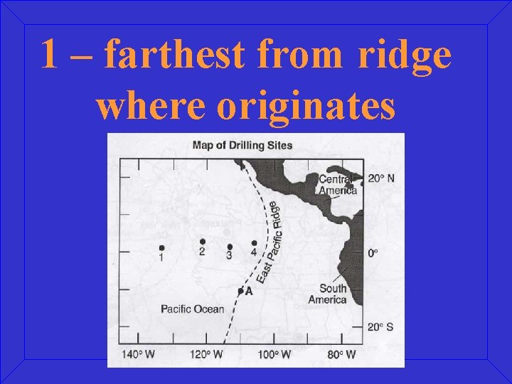 1 – farthest from ridge where originates 