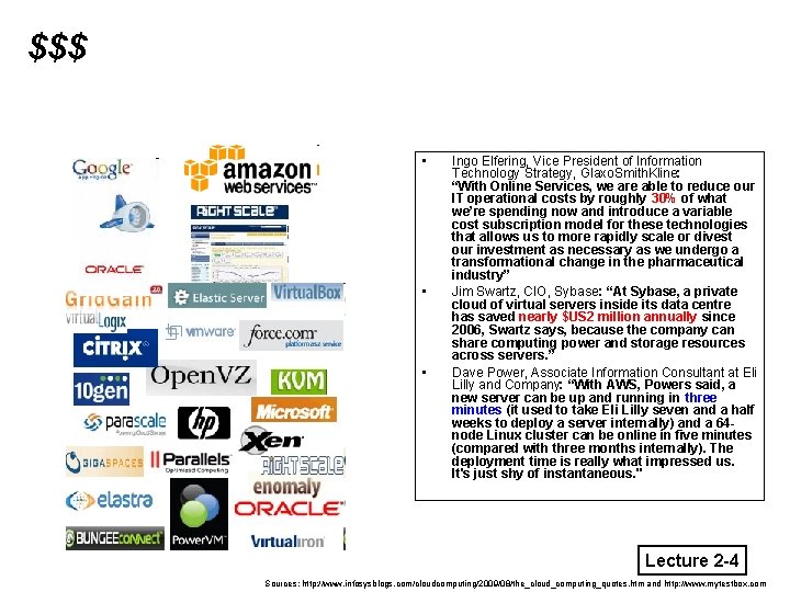 $$$ • • • Ingo Elfering, Vice President of Information Technology Strategy, Glaxo. Smith.