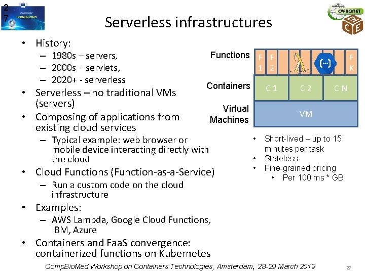 2 7 Serverless infrastructures • History: – 1980 s – servers, – 2000 s