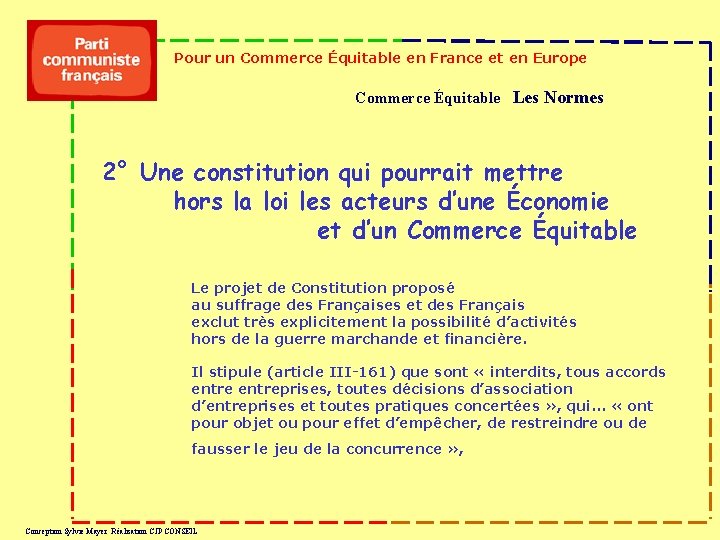 Pour un Commerce Équitable en France et en Europe Commerce Équitable Les Normes 2°