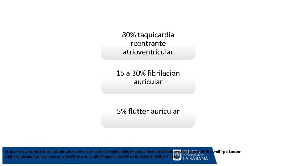 80% taquicardia reentrante atrioventricular 15 a 30% fibrilación auricular 5% flutter auricular https: //www-uptodate-com.