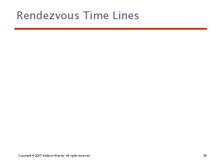 Rendezvous Time Lines Copyright © 2007 Addison-Wesley. All rights reserved. 39 