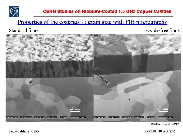 CERN Studies on Niobium-Coated 1. 5 GHz Copper Cavities Properties of the coatings I