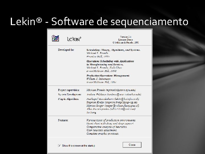 Lekin® - Software de sequenciamento 