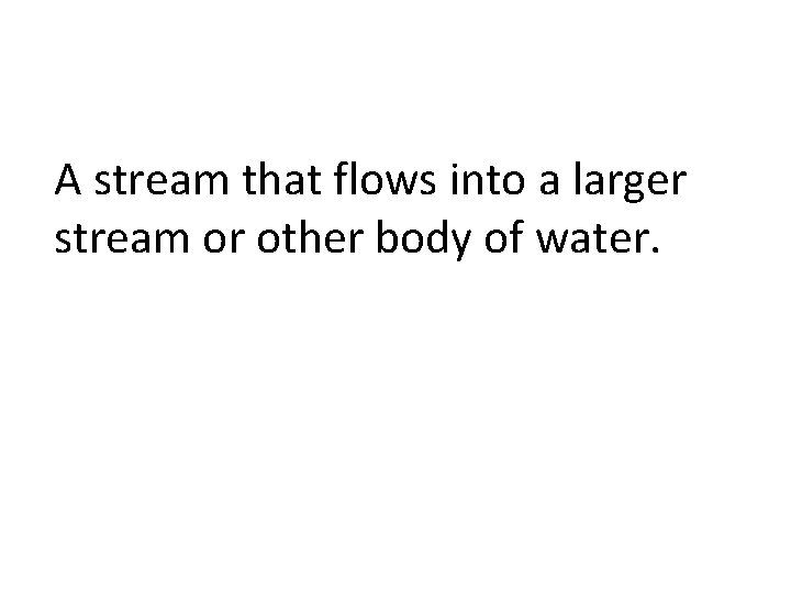 A stream that flows into a larger stream or other body of water. 