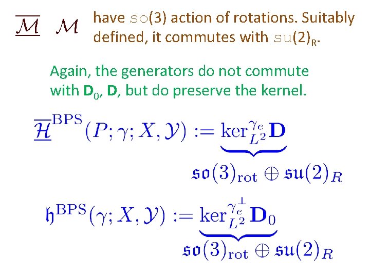 have so(3) action of rotations. Suitably defined, it commutes with su(2)R. Again, the generators