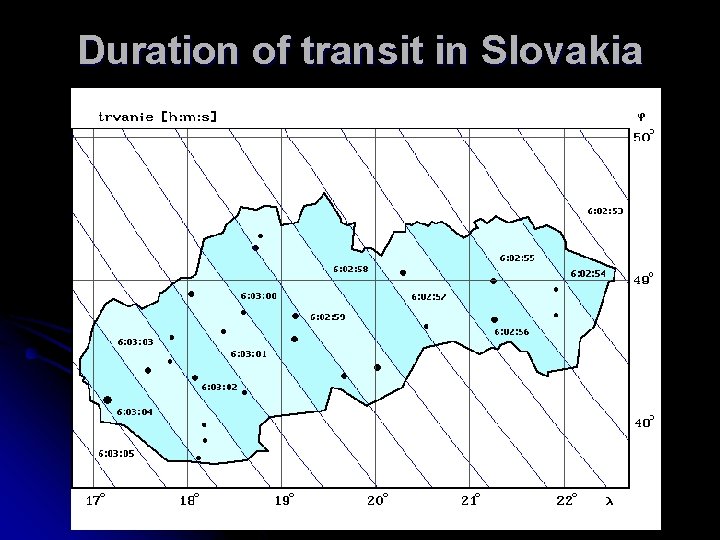 Duration of transit in Slovakia 