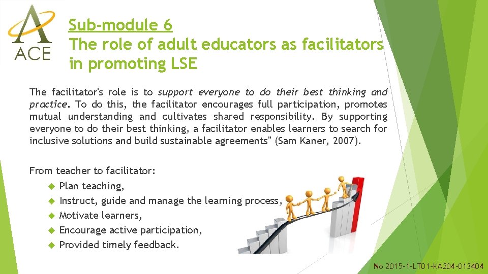 Sub-module 6 The role of adult educators as facilitators in promoting LSE The facilitator's