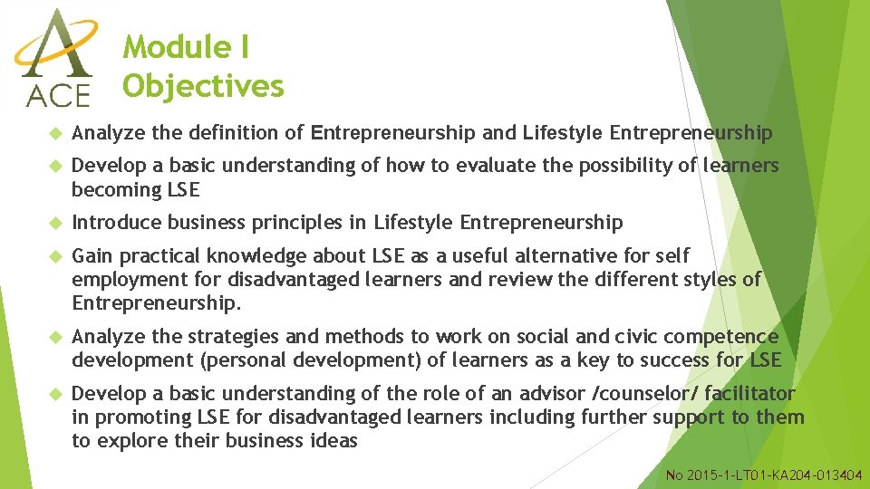 Module I Objectives Analyze the definition of Entrepreneurship and Lifestyle Entrepreneurship Develop a basic
