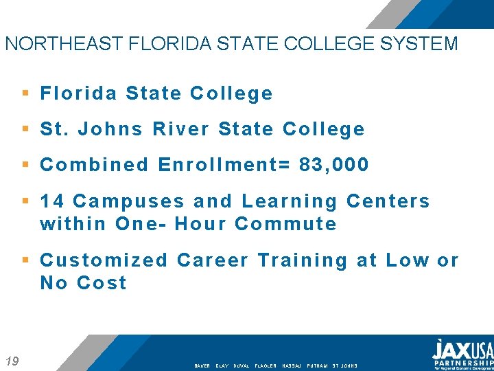 NORTHEAST FLORIDA STATE COLLEGE SYSTEM § Florida State College § St. Johns River State