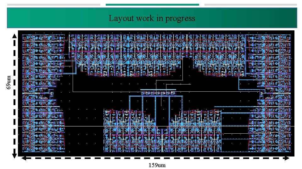 69 um Layout work in progress 159 um 