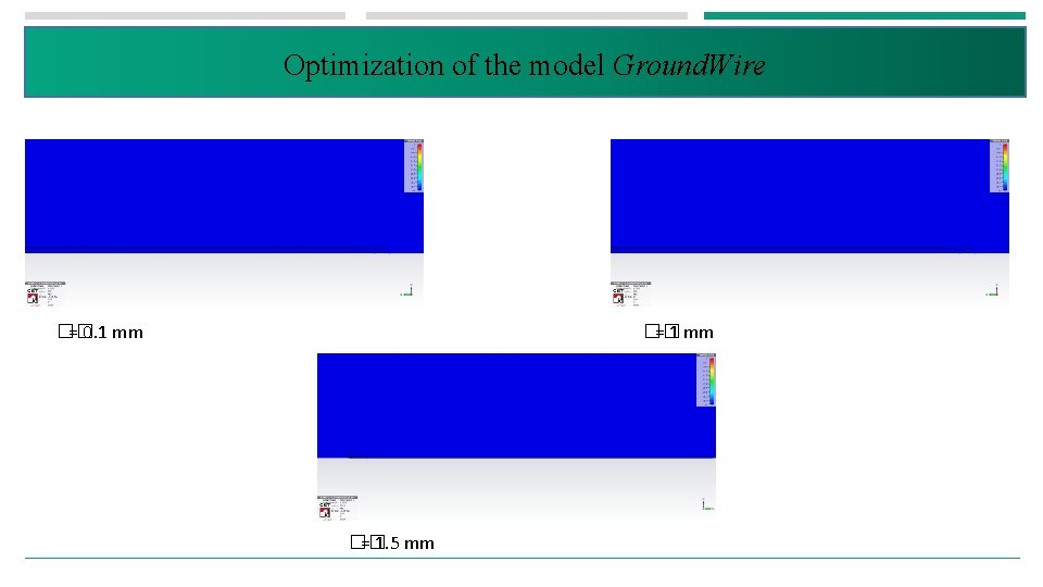 Optimization of the model Ground. Wire �� = 0. 1 mm �� = 1.