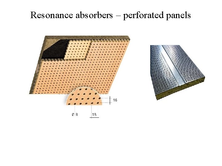 Resonance absorbers – perforated panels 