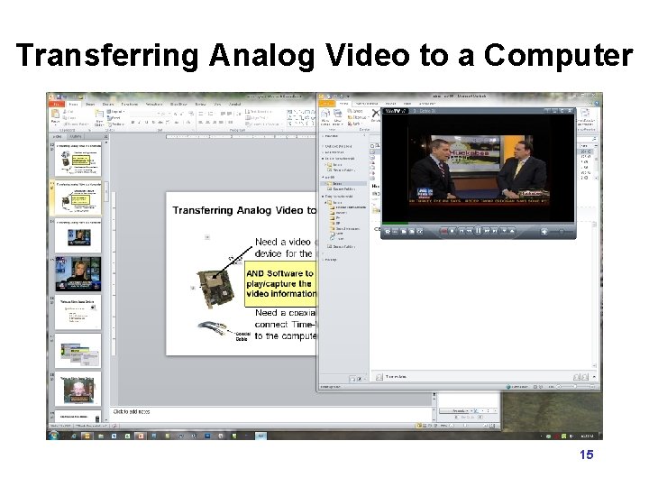 Transferring Analog Video to a Computer 15 