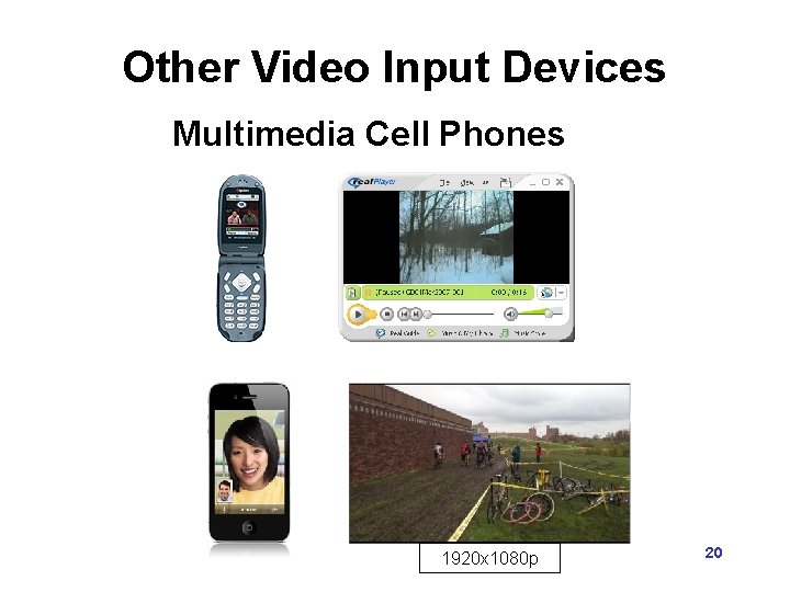 Other Video Input Devices Multimedia Cell Phones 1920 x 1080 p 20 