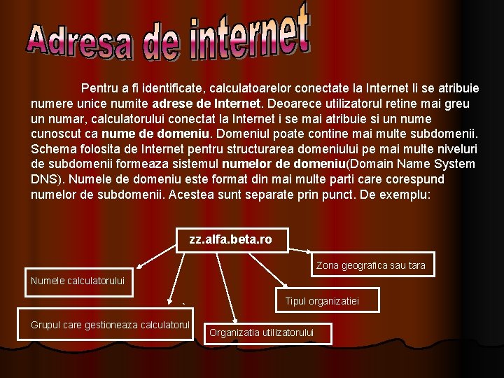 Pentru a fi identificate, calculatoarelor conectate la Internet li se atribuie numere unice numite