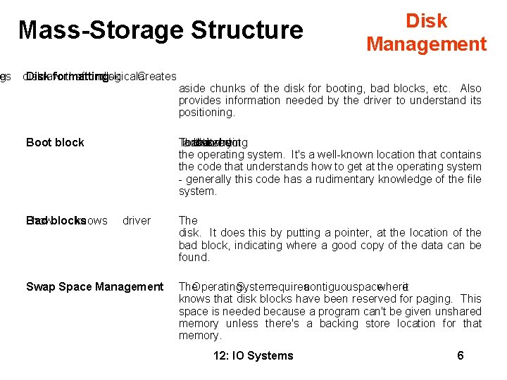 Mass-Storage Structure Disk Management es g disk. Disk raw formatting the from disk logical