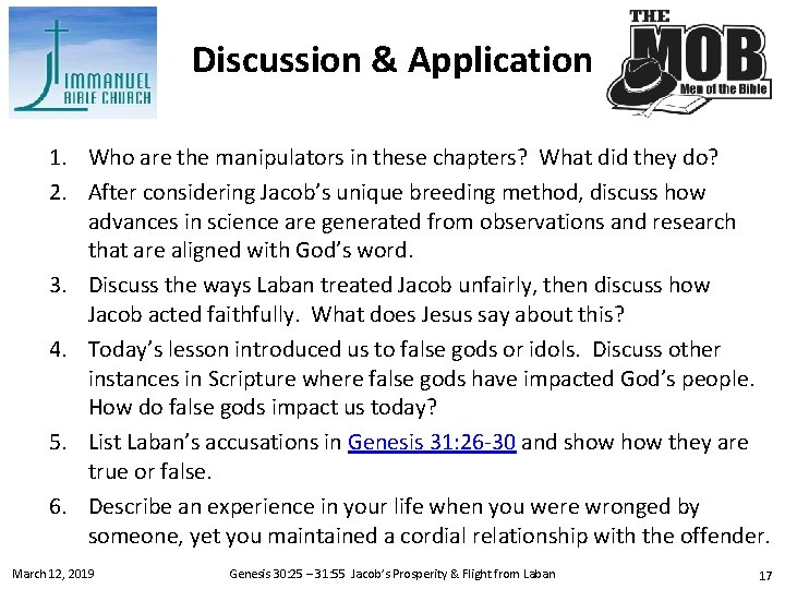 Discussion & Application 1. Who are the manipulators in these chapters? What did they