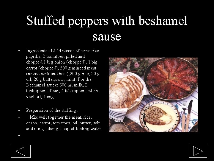 Stuffed peppers with beshamel sause • Ingredients : 12 -14 pieces of same size