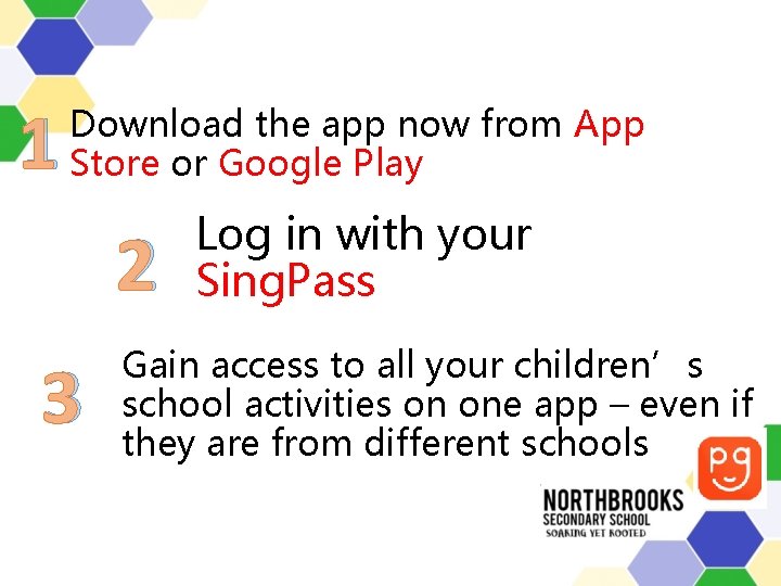 1 Download the app now from App Store or Google Play 2 3 Log